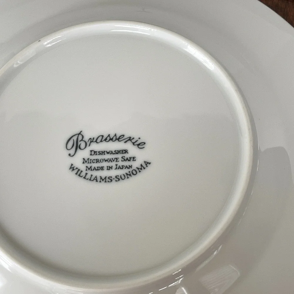 Williams Sonoma Brasserie Green Verge and Band Lot of 3 Luncheon Plates 9